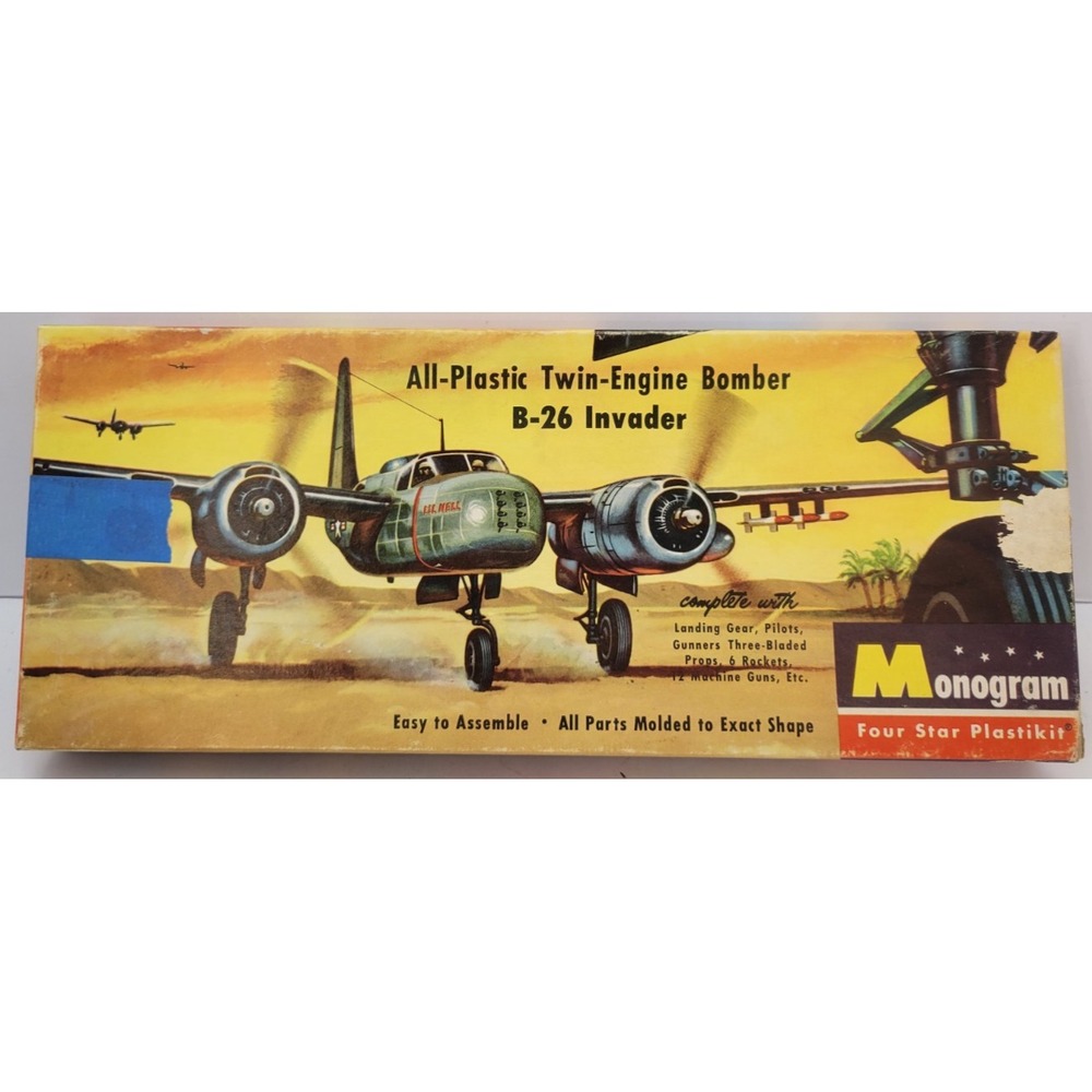 Vintage 1955 1/67 Monogram B-26 INVADER USAF Bomber P6-98 WWII